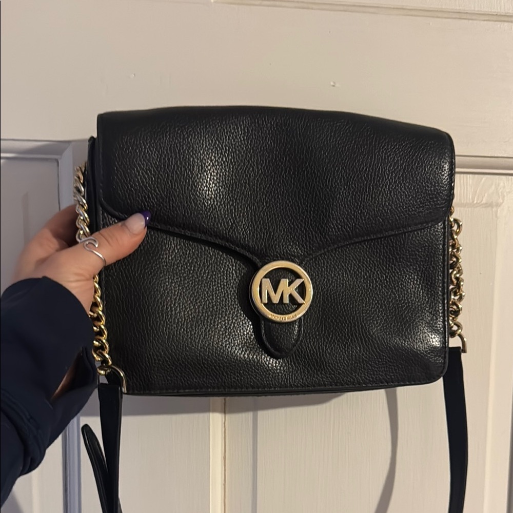 Michael Kors Black Crossbody Bag with Gold Chain
